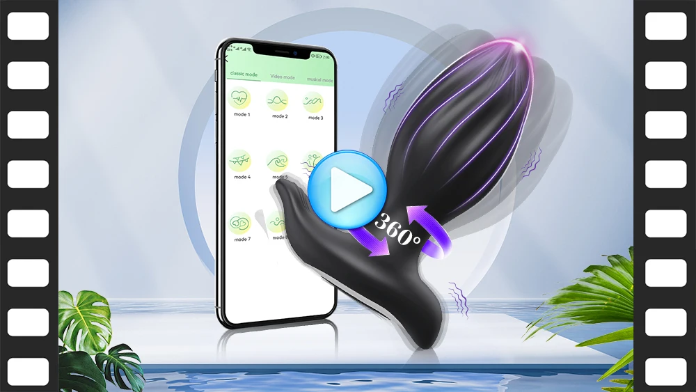 360° Rotation Wireless Control Anal Vibrator APP Bluetooth Butt Plug Men Prostate Massager Women Ass Anal Adult Sex Toys Couples