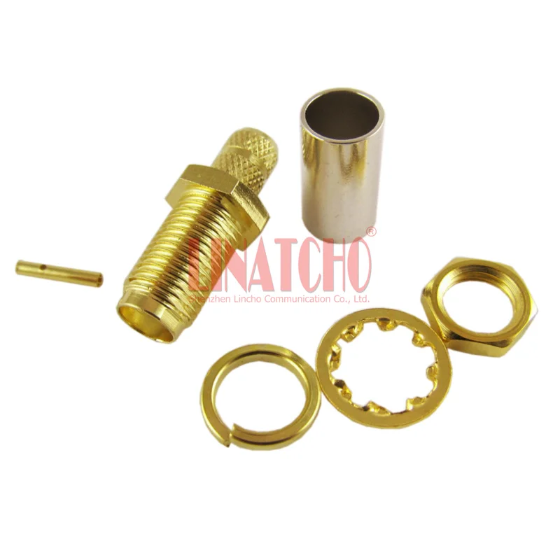 10 шт. золотого цвета RF RG303 RG142 RG141 LMR195 RG58U обжимной Кабельный разъем SMA (art.: 2f7a1af5) - 2f7a1af5