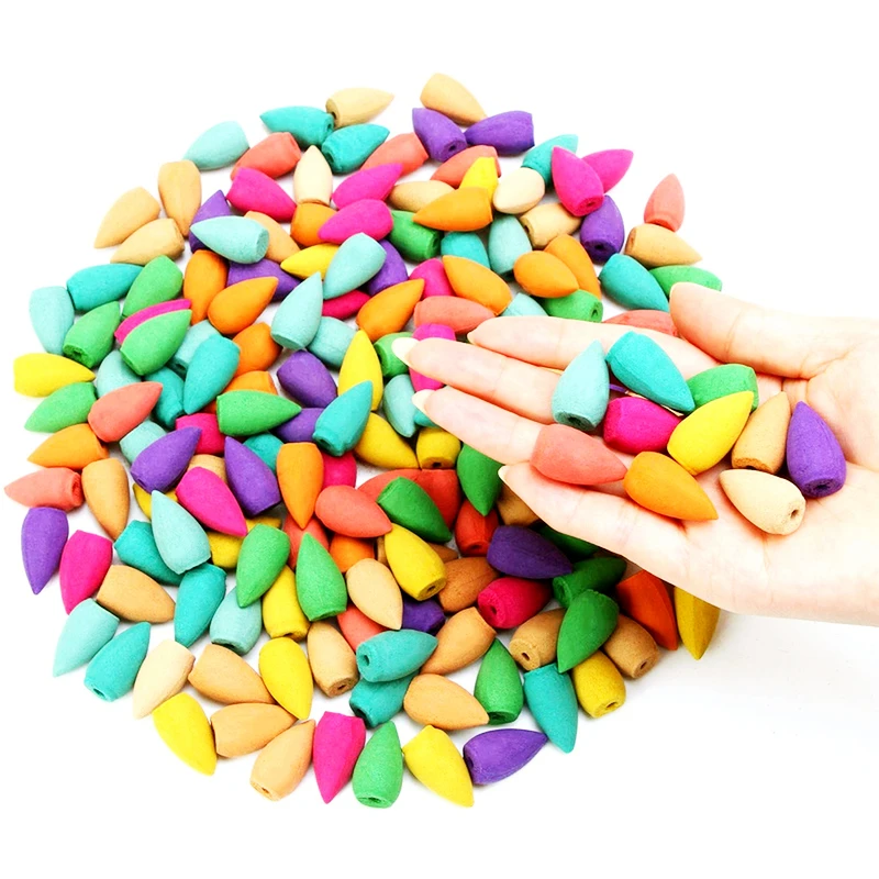 30pcs Mixed Burner Incense 28x12mm Backflow Incense Buddha Rose Mint Natural Sandalwood Tea Cone Incense for Burner Anti-odour