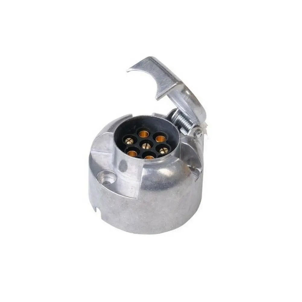 12V 7 Pin Trailer Plug Socket Set Car Trailer Coupling Socket Towbar Towing 7 Pin Metal Connectors Adapter Accessories