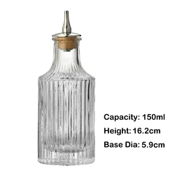 Vintage-Style Dasher Top Cocktail Bitters Bottle - Professional Bar Accessory (Ripple 150ml)