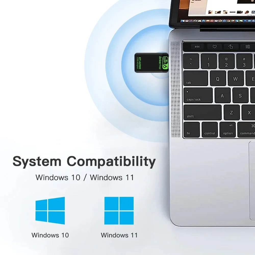 900Mbps USB 와이파이 블루투스 5.4 어댑터 2in1 동글 듀얼 밴드 2.4G 5GHz USB 와이파이 6 네트워크 카드 드라이버 불필요