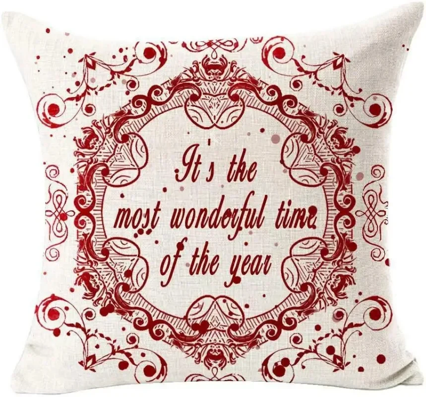 Description Picture 6 of itemChristmas Cotton Linen Santa Snowflake Elk Custom Throw Pillow Pillowcase Cushion Home Decor Gift New Year