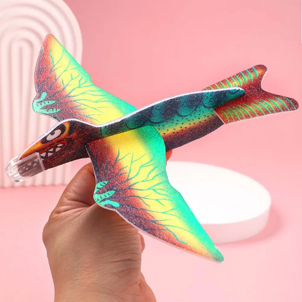 Foam Toys for Kids 10pcs Lightweight Foam Airplanes Soft Dinosaur Hand-throw Model Assembly Kit for Kids Fun Cartoon Aircraft