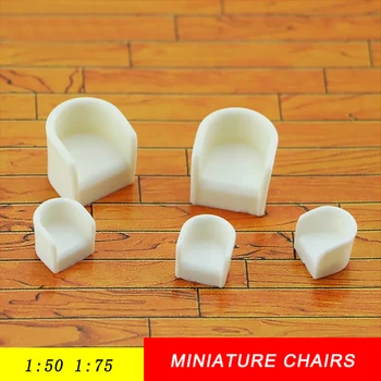 5 pz 1:50 1:75 Divano In Miniatura Sedie Modello ABS Giocattoli di Plastica Kit Interni per Fai Da Te Modellismo/Layout di Costruzione di Tavoli/Diorama