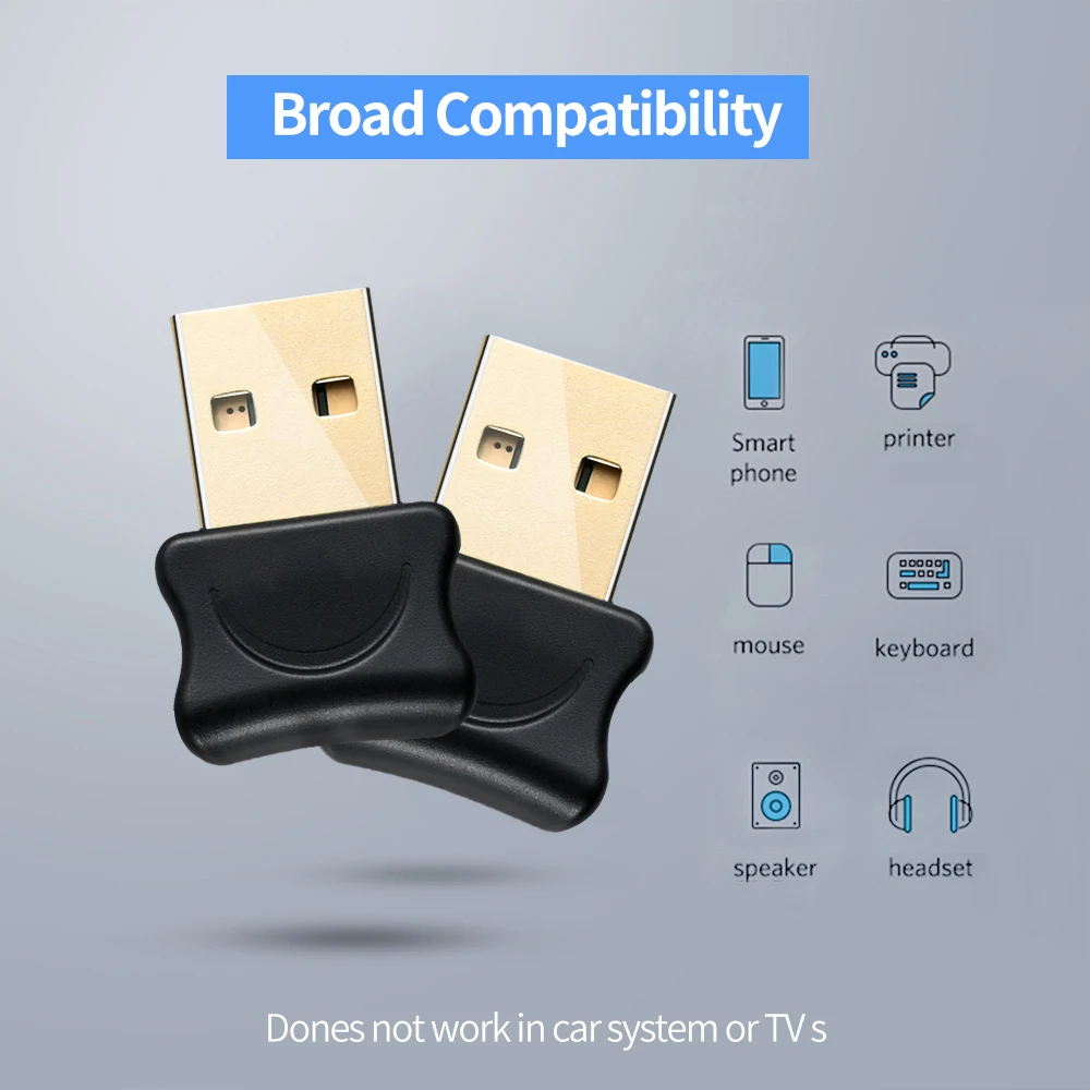 Bluetooth-compatible 5.0 Adapter USB Transmitter Receiver Wireless Dongle For Earphone Audio Computer Laptop Win 10 8 Receptor