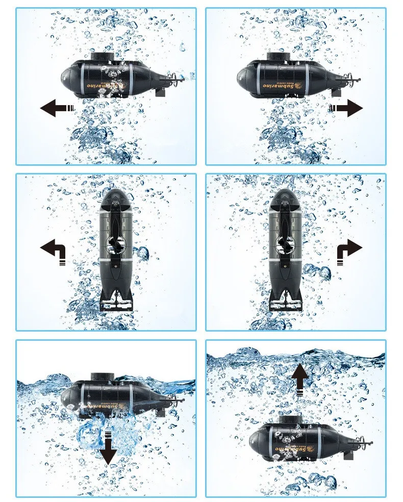 Mini Submarine Remote Control Toy 6 Channels Wireless Submersible_voghion.com