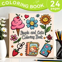 Simple and Cute Coloring Book for Adult and Teen Makeup Theme Graffiti Painting Book for Friends Holiday Perfect Gift 1