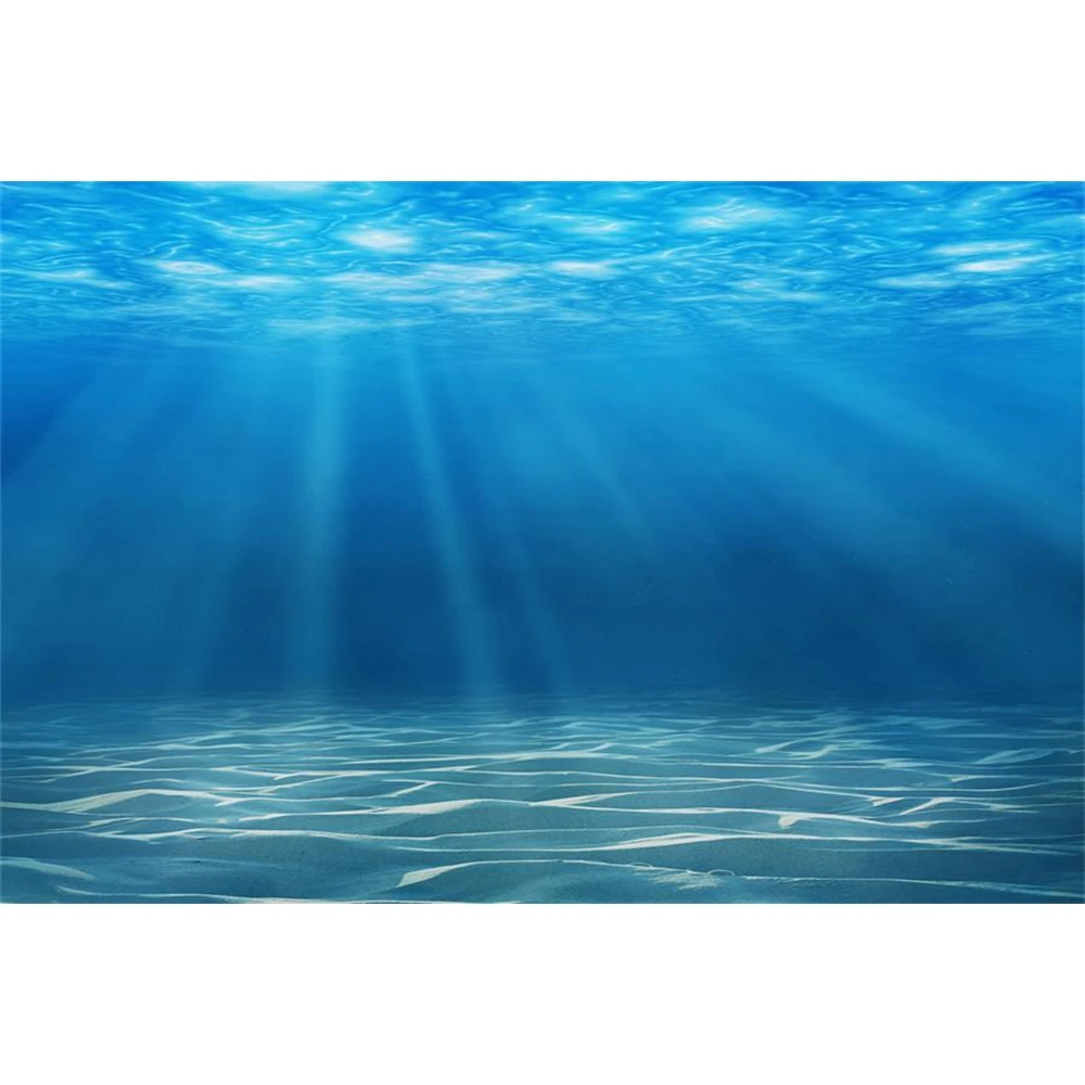 Underwater World Seabed Backdrop Ocean Undersea Sunlight Fish Coral Baby Birthday Aquarium Photography Background Photo Studio 2