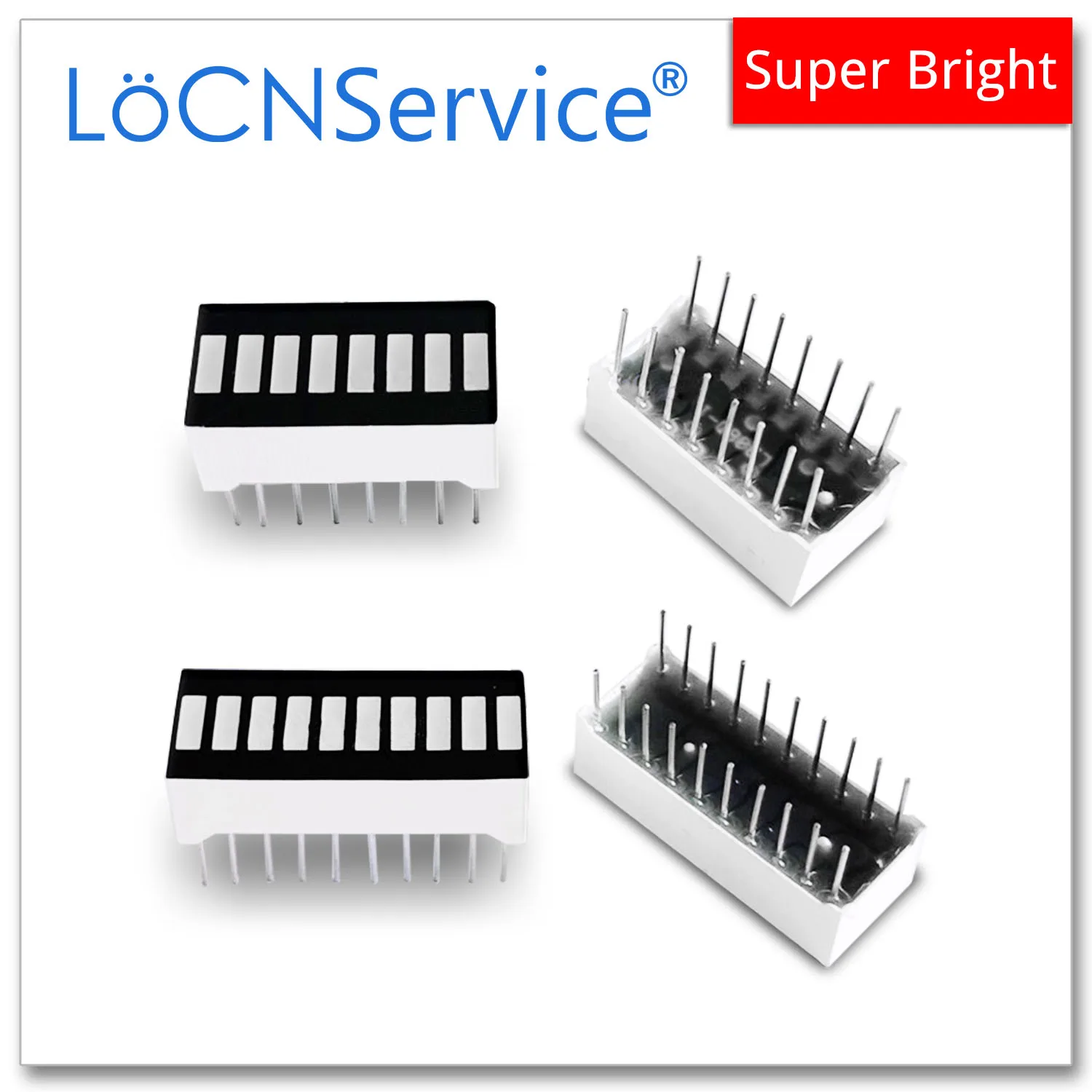 LoCNService 30PCS 50PCS 100PCS Red White 8-segment 2010 DIP16 Anode Bargraph LED Bar graph light display digital - 3