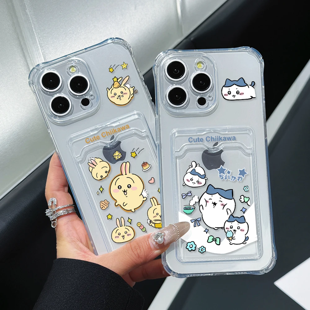 Chiikawa Hachiware Transparent Phone Case for iPhone 16 15 14 Plus