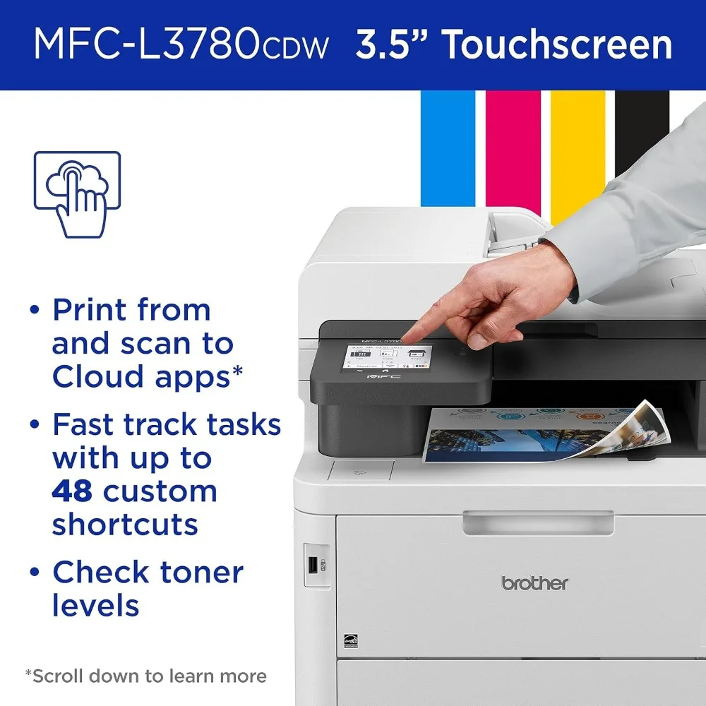 HL-L3300CDW Wireless Digital Color Multi-Function Printer with Laser Quality Output, Copy & Scan, Duplex, Mobile | Includes 6