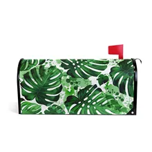 

Green Tropical Palm Leaves Mailbox Cover Magnetic Standard Size Letter Post Box Cover Wrap Decor Welcome Home Garden Outdoor