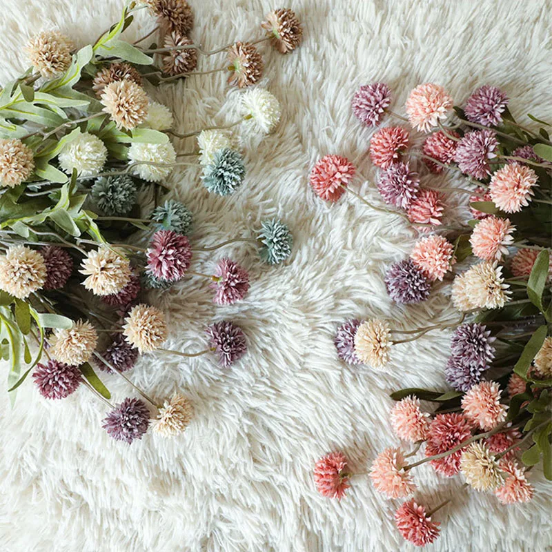 Lush Dandelion Artificial Flower Bouquet for Decor and Special Occasions