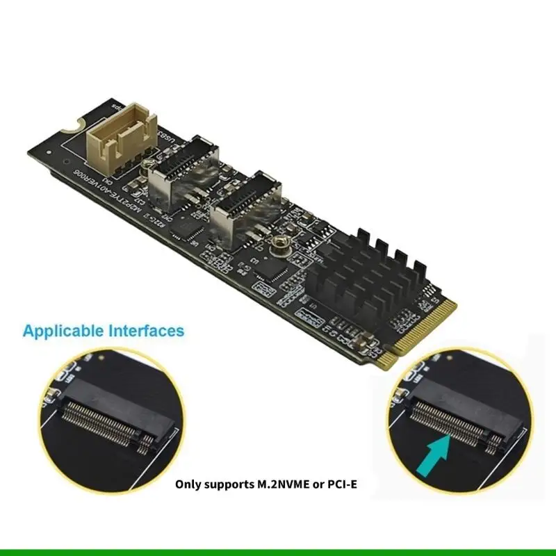 U55C PCIe 개방형 10Gbps 속도 매칭 USB 3 버전 2 및 스토리지 프로토콜의 2개 콘센트 유형 C 확장 모듈