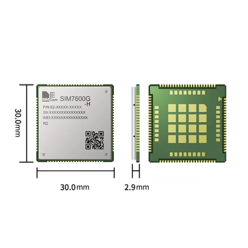 

SIMCOM SIM7600G-H LCC+LGA package LTE-FDD B1/B2/B3/B4/B5/B7/B8/B12/B13/B18/B19/B20/B25/B26/B28/B66 LTE-TDD B34/B38/B39/B40/B41