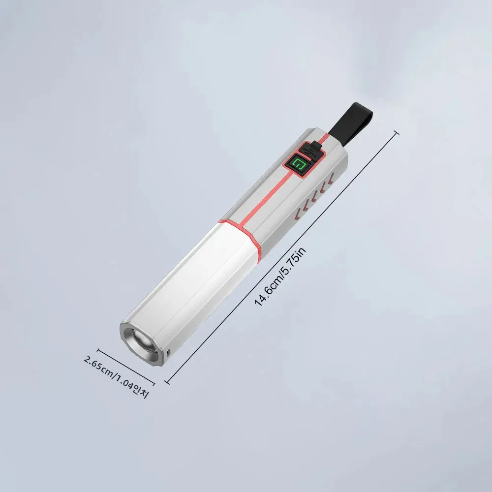 BORUiT 장거리 줌 가능 LED 손전등 타입-C 충전식 토치 방수 캠핑 텐트 랜턴