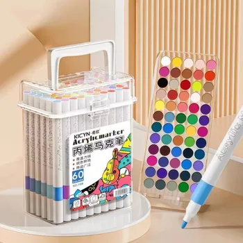 Pennarelli a base d'acqua, non si staccano, 48/60 colori, punta fine, per libri da colorare per adulti e bambini