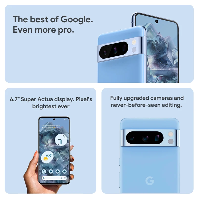 Google-Pixel 8 proグローバルバージョン,5g,Google Stor g3,120hz