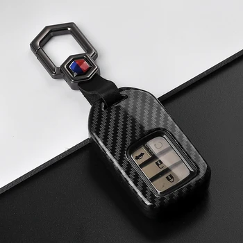 ABS Carbon Fiber Car Key Case Shell Fob For Honda City Turbo Crider XRV 10th Civic Accord Keychain Holder Keyring Accessories 1