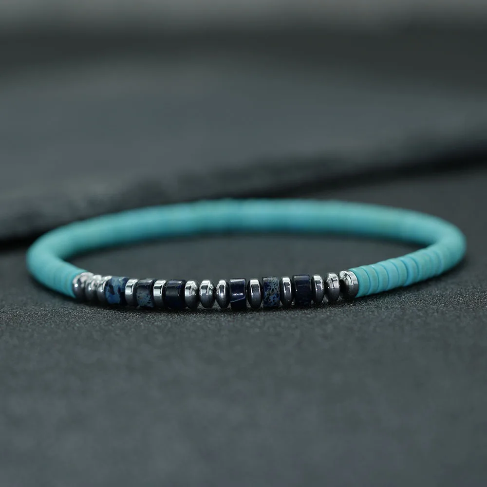 Elegant Unisex Howlite & Hematite Beaded Bracelet – Multicolor Options