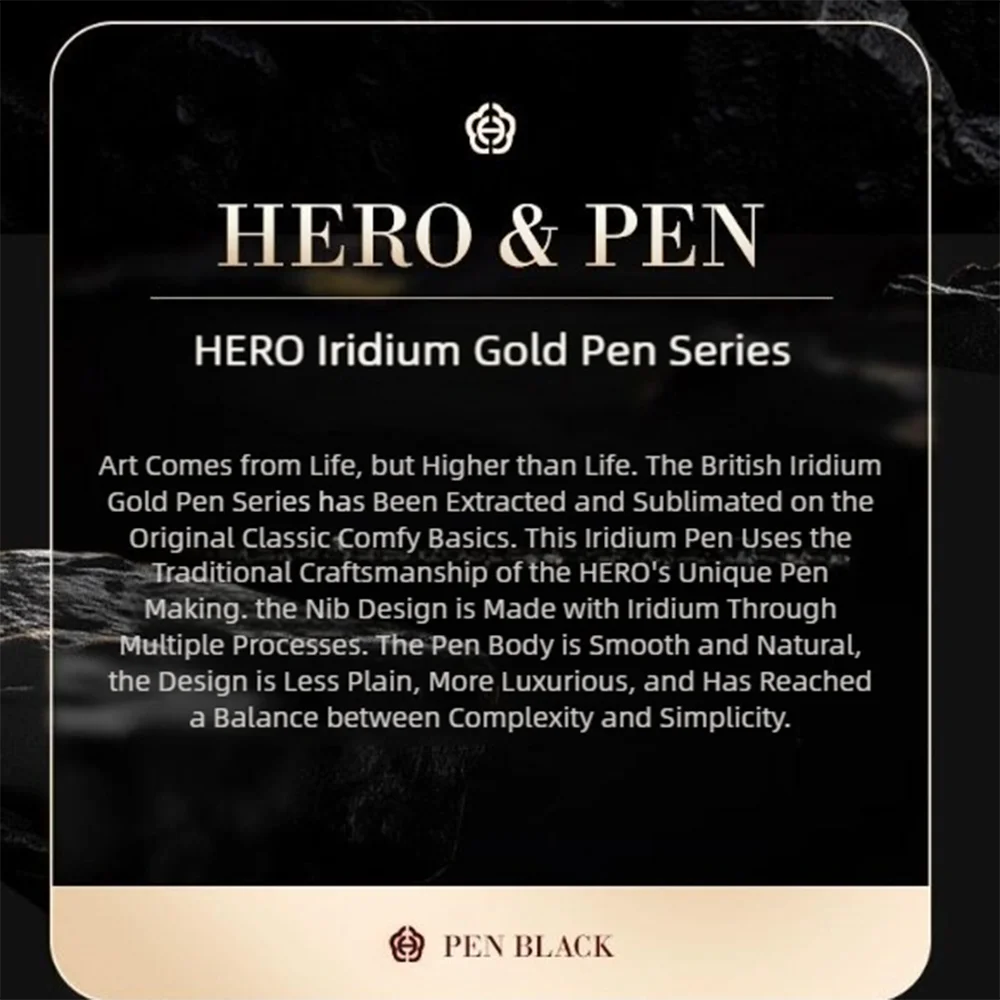 Penna stilografica HERO E522 con pennino in iridio, spirale vintage e finitura in metallo spazzolato, ideale per affari di alta qualità._voghion.com