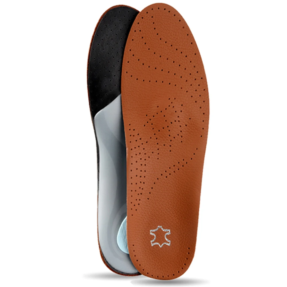 Arch Supports for Flat Feet Inserts Orthotic Insole Shoes Pad Soles Breathable Sweat Absorption Sports Leisure Leather Insole