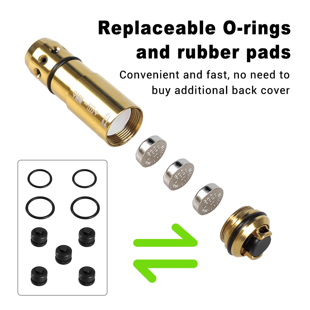 Dry Fire Training Laser Bullet 9mm .223/5.56 Boresighter for Dry Fire Training Hunting Red Dot Laser Bore Sight