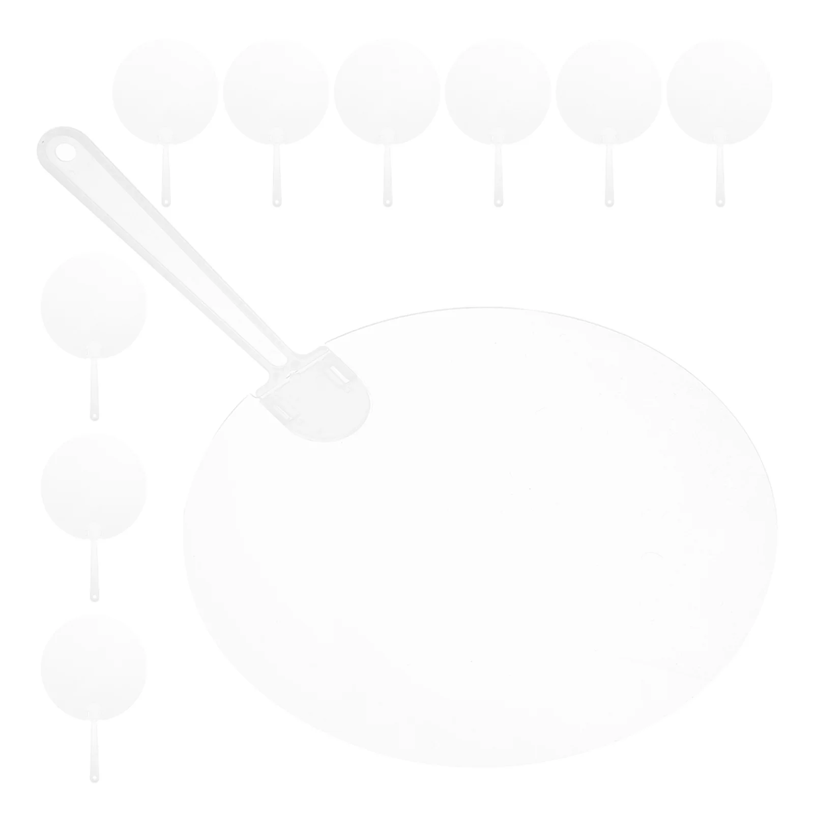 Bulk hand fan Round Graffiti Performance Blank DIY Handicrafts Supplies Transparent Pvc Painting Fans Performance Fan 10Pcs