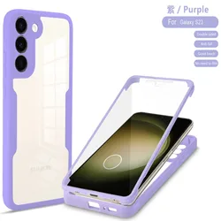 360° Shockproof Transparent Phone Case with Built - in Screen Protector for Redmi 15 5G (169mm) (QCQBG purple)