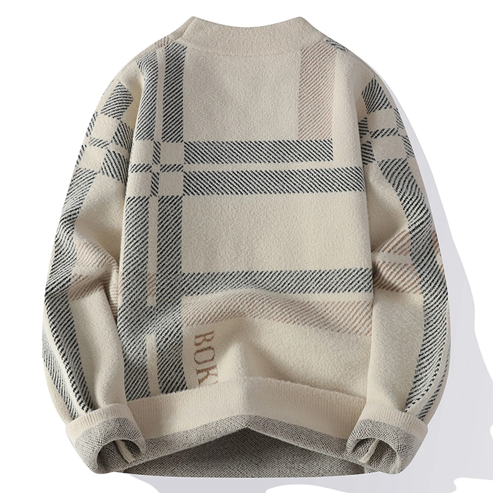 2024 New Fall Winter High End Mink Cashmere Sweater Men Long Sleeve Slim Fit Pullover Men Fashion Striped Mens Christmas Jumper 2