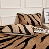 Winter new tiger pattern fast warming imitation rabbit plush mattress thickened plush mattress protective cover dust-proof 2