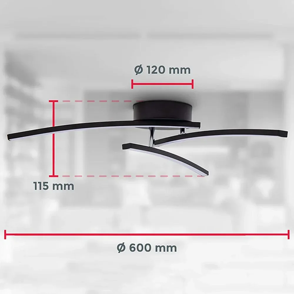 LED 천장 조명 AC85-265V 모던 커브 디자인 샹들리에 램프, 화이트 따뜻한 3 색, 원격 바 거실, 2/3/4 조명