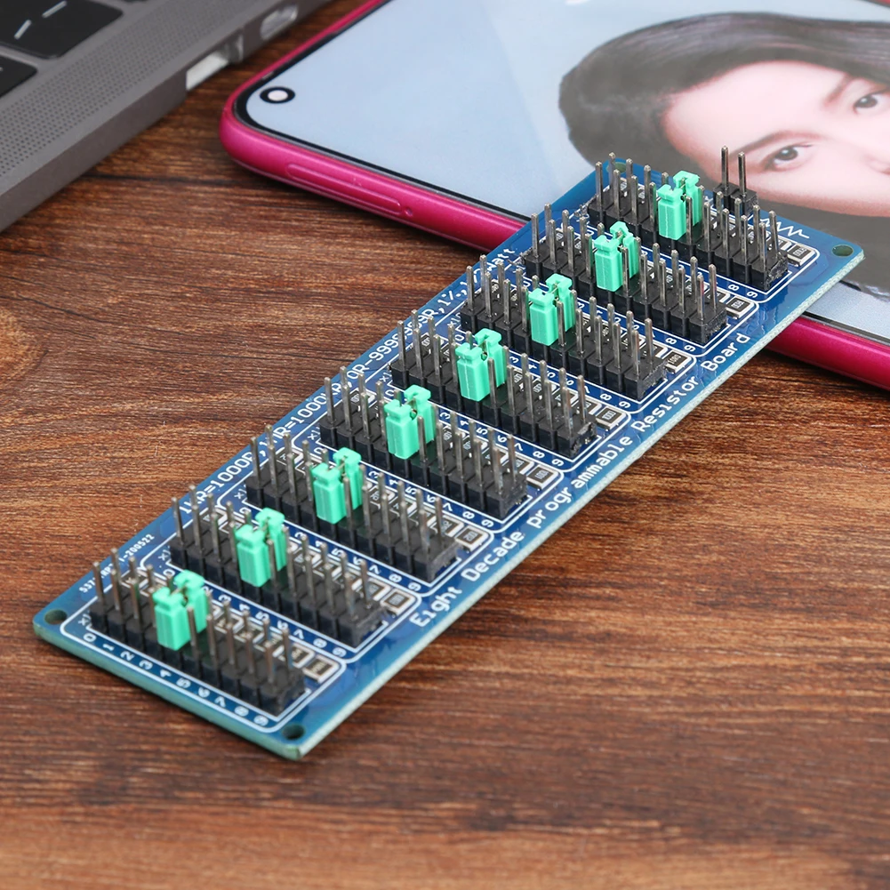 

8 Decade Resistor Board 1R-9999999R Programmable Accuracy 0.1R SMD Resistance Module Programmable Eight Decade Resistor Board