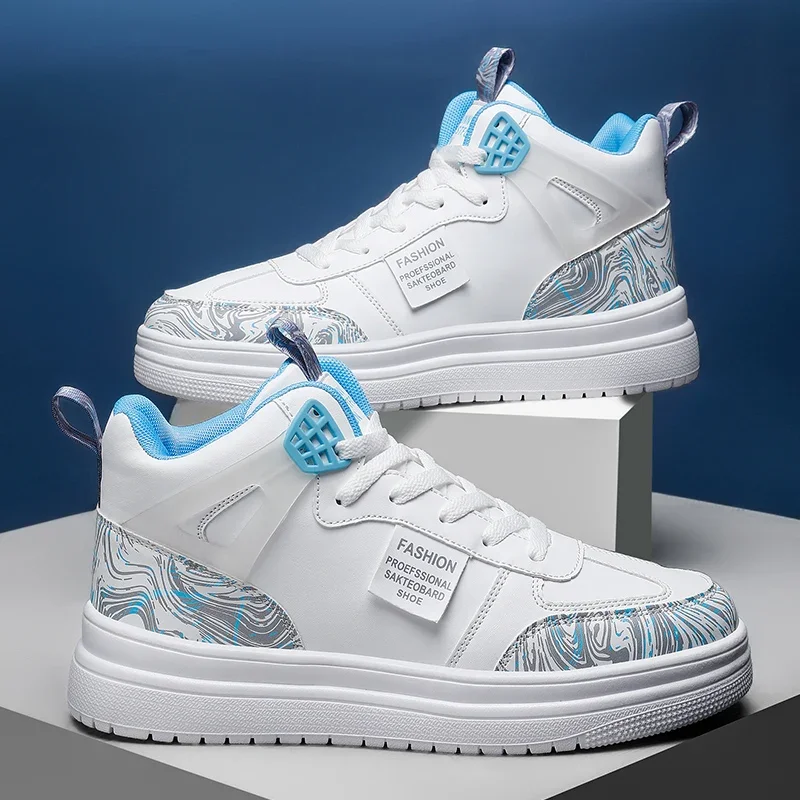 

Men High Top Casual Shoes Wear Resistant Skateboarding Shoes Men's Fashion Board Shoes Outdoor Training Athletic Tennis Shoes