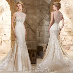 Heavy Beaded Custom Made Elegant Lace See Through Mermaid Brides Robe De Marriage bridal Gown 2018 mother of the bride dresses