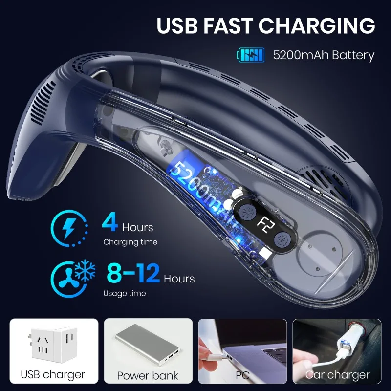 New Neck Air Conditioner Portable Neck Fan Rechargeable