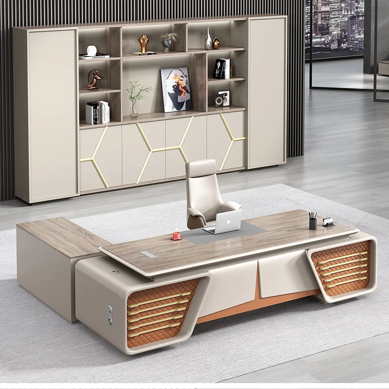 Description Picture 3 of itemConference Modern Desk Organizer Makeup Music Reception Wooden Desk Table Drawer Vanity Mesa Para Compuatador Furniture Office