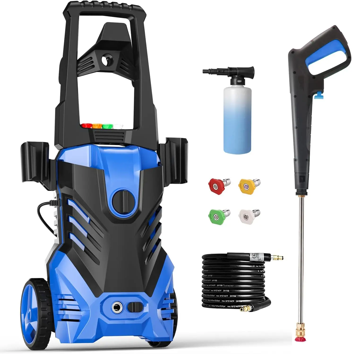 

Electric Pressure Washer - 4000PSI Max 3.2 GPM Power Washer with Smart Control and 3 Levels of Adjustment, 4 Nozzles, Foam