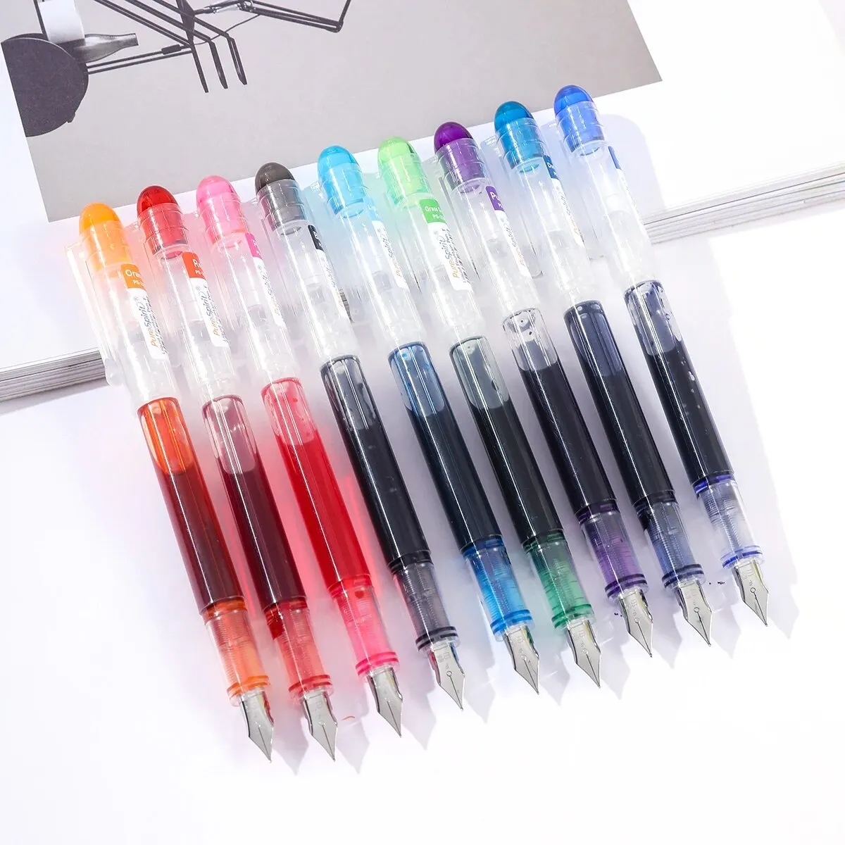 9 Penne Stilografiche Colorate FRIUSATE – Pennino EF 0,38 Mm, Getta E Via, Inchiostro Multicolore, Per Lettering E Disegno - 5