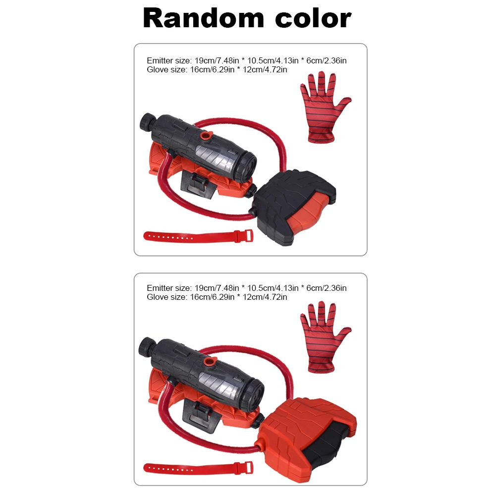 SpiderMan Water Gun Hero Launcher Spider Wrist Launcher Manual Press Burst Water Gun with Gloves Children's Birthday Gift Toys water squirting toy water play toys
