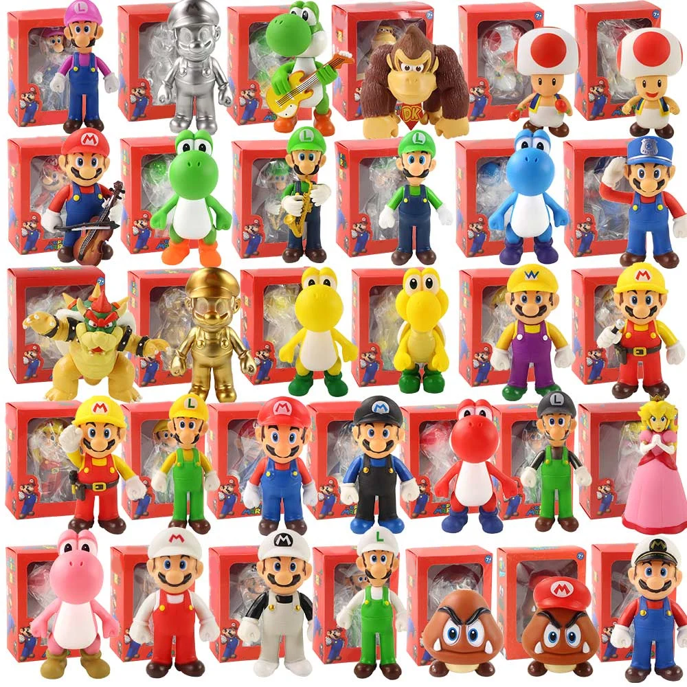 Bros Donkey Kong :32cm Peluches 5 personnages Disponibles! Super Mario-Kong-Luigi-Toad-Yoshi Peluche 