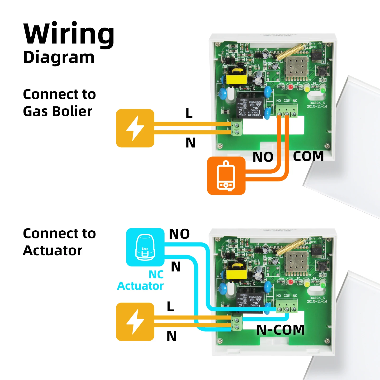 Temperature Controller Beok Wireless Thermostat Touch Screen Programmable Temperature Controller for Room Heating with Gas Boiler and Actuator