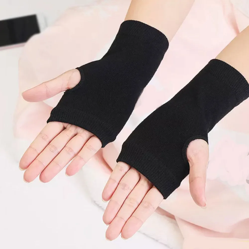 

Knitted Fingerless Gloves For Women Men Antumn Winter Warm Soft Wool Gloves Elastic Office Writting Cycling Driving Mittens