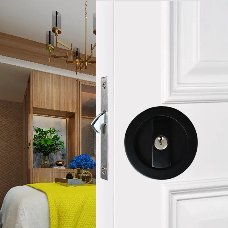 Sliding Door Lock Invisible Indoor Single Side Key Lock Folding Door Kitchen Balcony Boor