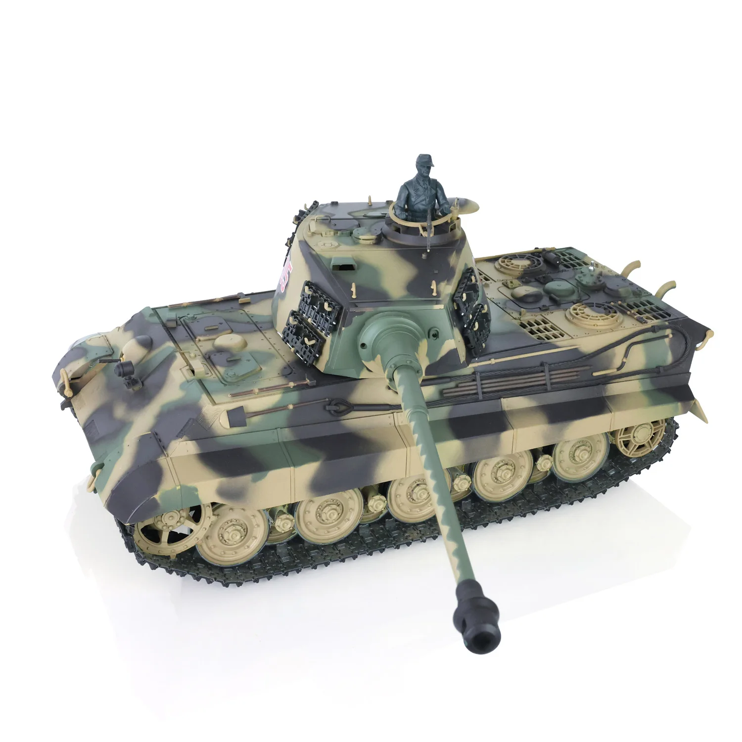 헝롱 1/16 7.0 플라스틱 독일 킹 타이거 배럴 리코일 RC 탱크 모델 3888A 로드 휠 BB 탄환 탱크 야외 장난감