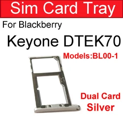 SIM Card Tray Holder Replacement for BlackBerry - Premium Slot Socket Adapter (DTEK70 Silver - Dual)