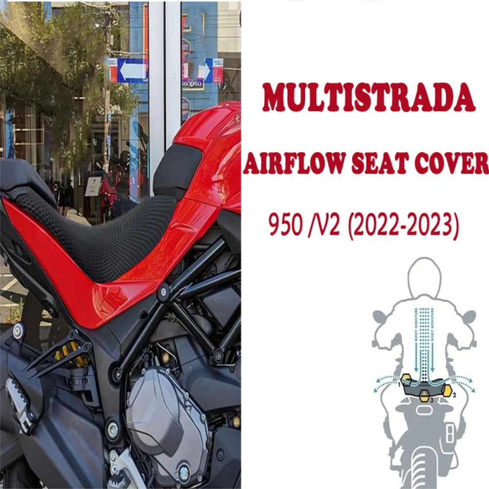 3D Airflow Seat Cover Motorcycle Seat Cover Suitable for Ducati Multistrada 950 V2 Multistrada Accessories Seat Protector cnc aluminum keyless motorcycle accessories fuel gas tank cap cover for ducati multistrada 1000 1000s 620 sport 1000