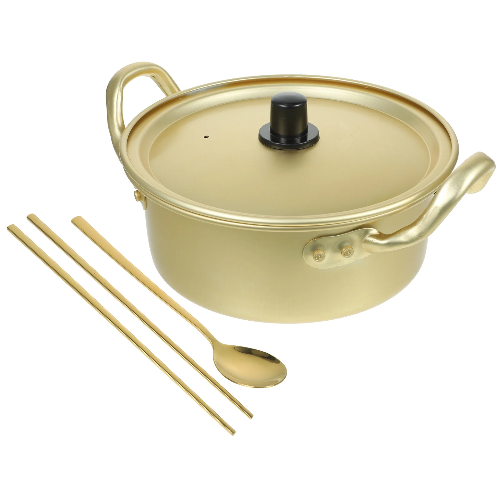 

Pot Korean Ramen Noodle Cooking Cooker Instant Hot Soup Aluminum Stock Lid Cookware Shabu Stew Stockpot Japanese Ramyun Pan