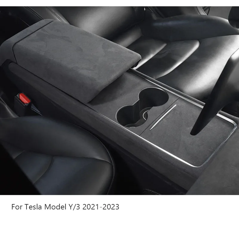 Gray Suede Frabic Trims For Tesla Model 3/Y interior Decoration Mid-Console/Dashboard/Armrest/Backseat Airco Outlet Cover air conditioner trim interior mouldings car moulding decoration interior moulding trim strip dashboard cover air vents cover armrest panel cover